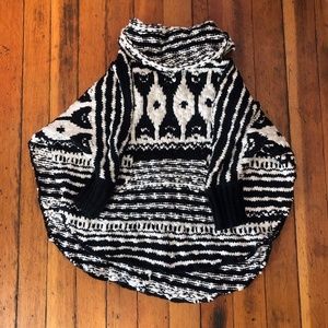 Free People | Black + White Cowl Neck Sweater (xs)